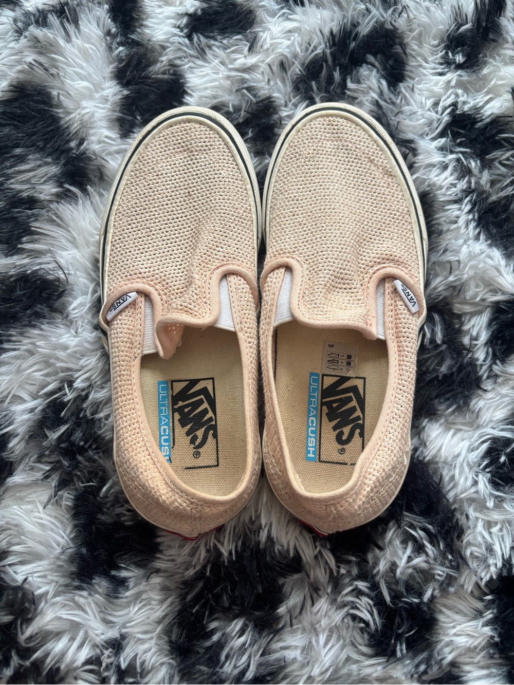 pale pink vans ultracush slip-ons
